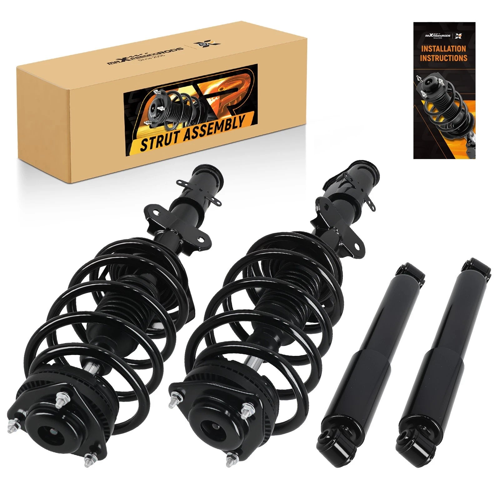 Set of 4 Front Rear Struts w/Coil Spring for Chrysler Town & Country (2008–2016) 37290