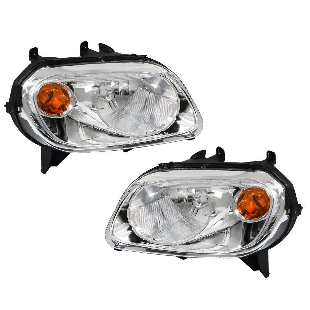 Set of 2 Headlights for Chevy HHR (2006–2011) Halogen Chrome Housing Clear
