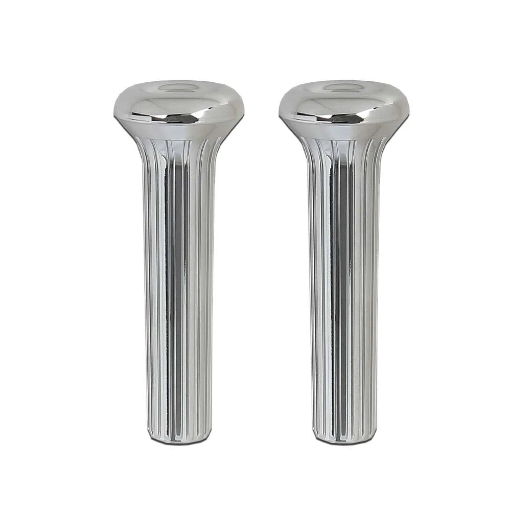 Set of 4 Chrome Ribbed Door Lock Knobs for GM Buick Chevy Oldsmobile Pontiac