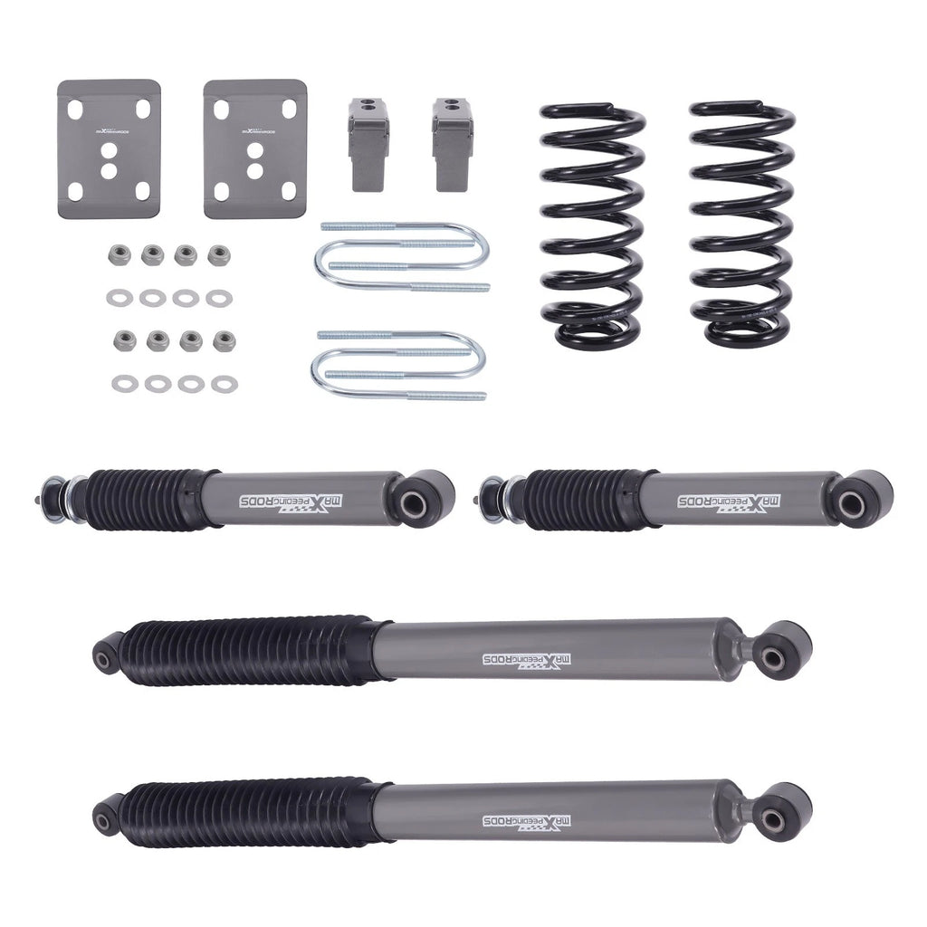 Lowering Shock Kit 3" Front 5" Rear w/Axle Flip for Ford F100 F150 2WD (1980–1996)