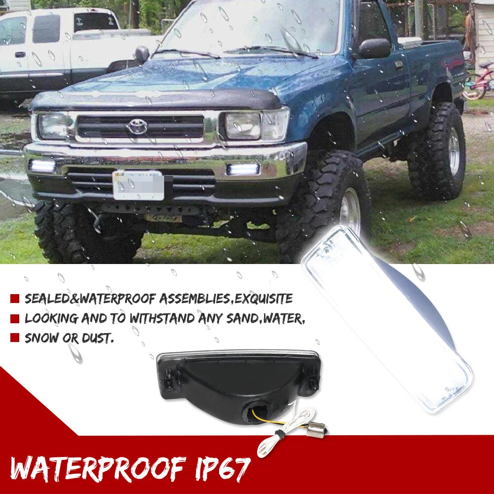 2X Clear Switchback LED Front Bumper Signal Lights for Toyota T100 (1993–1998)