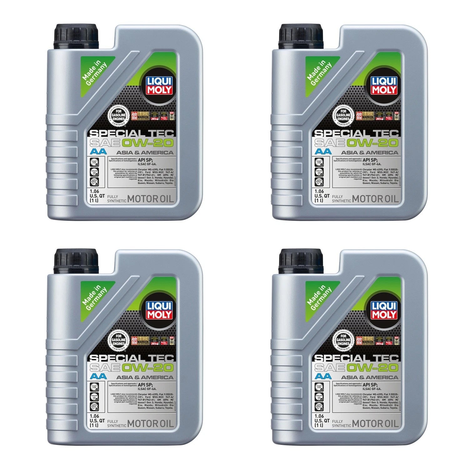 Set of 4 Liqui Moly Special Tec AA 0W-20 Engine Motor Oil for