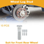 Set of 10 M12x1.5 Wheel Lug Studs for Mazda Mazda3 (2008–2012)