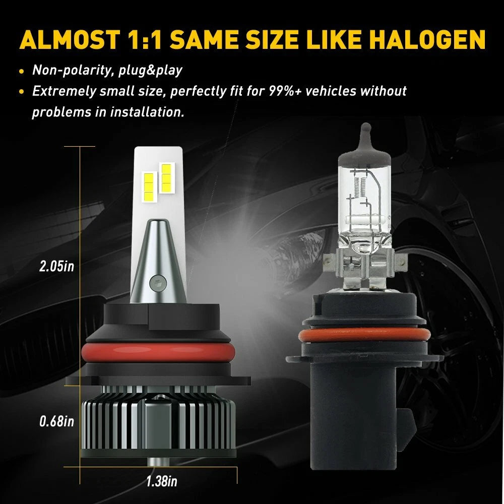 2X 9007 LED Headlight Bulbs for Dodge Ram 1500 2500 3500 (2003–2005)