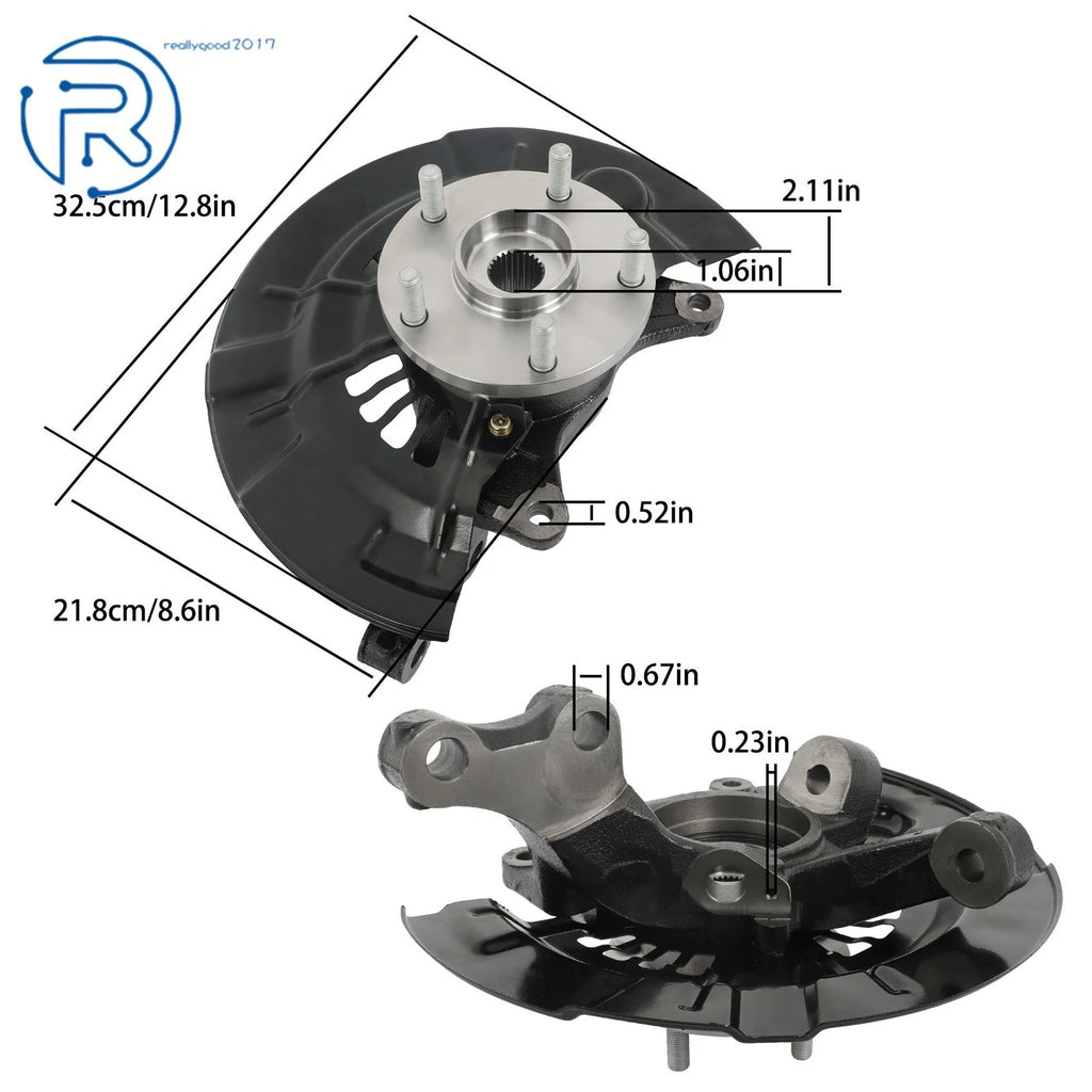 Pair Front Steering Knuckle & Wheel Hub Bearing for Toyota Camry (2007–2009)