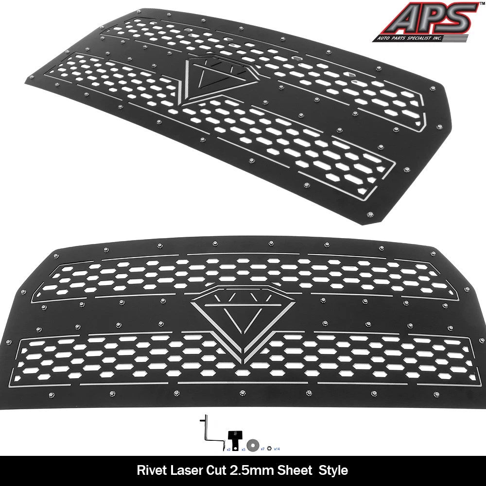 Stainless Black Laser Cut Grille Insert for Ford F-150 (2015-2017)