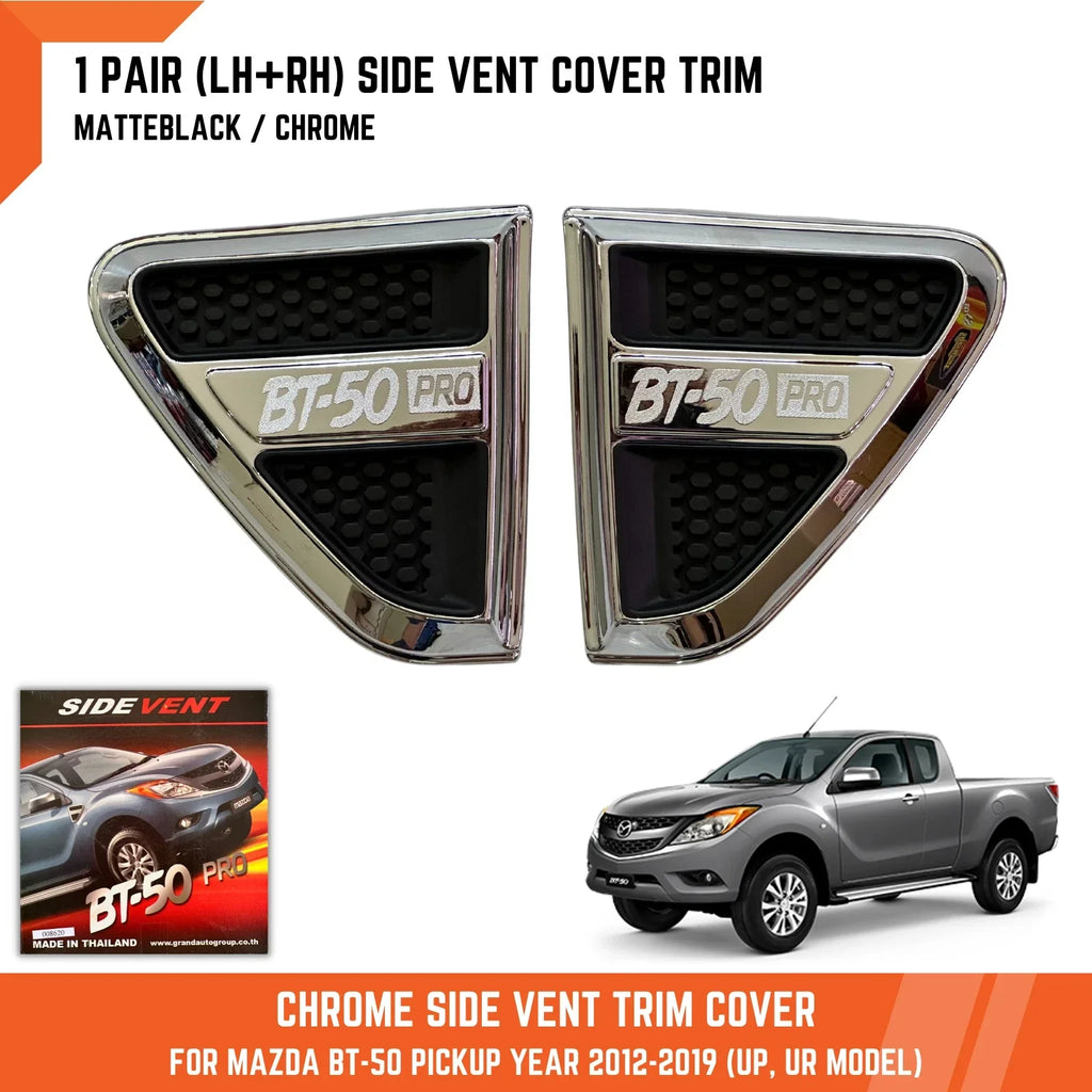 Chrome Side Vent Marker Light Cover for Mazda BT-50 Pickup Ute (12-19)
