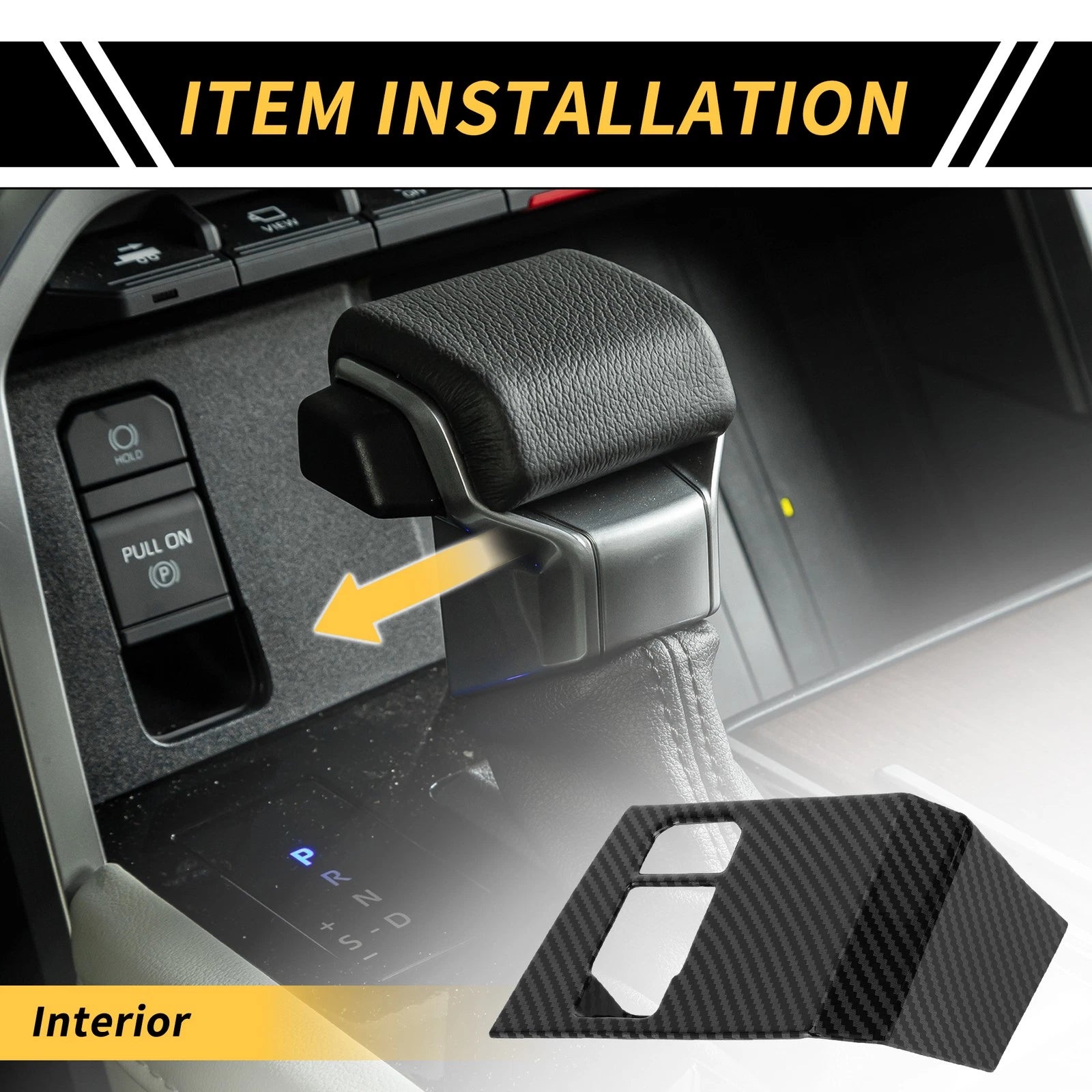 Carbon Fiber Pattern Handbrake Frame Cover for Toyota Tundra (2022–2024)