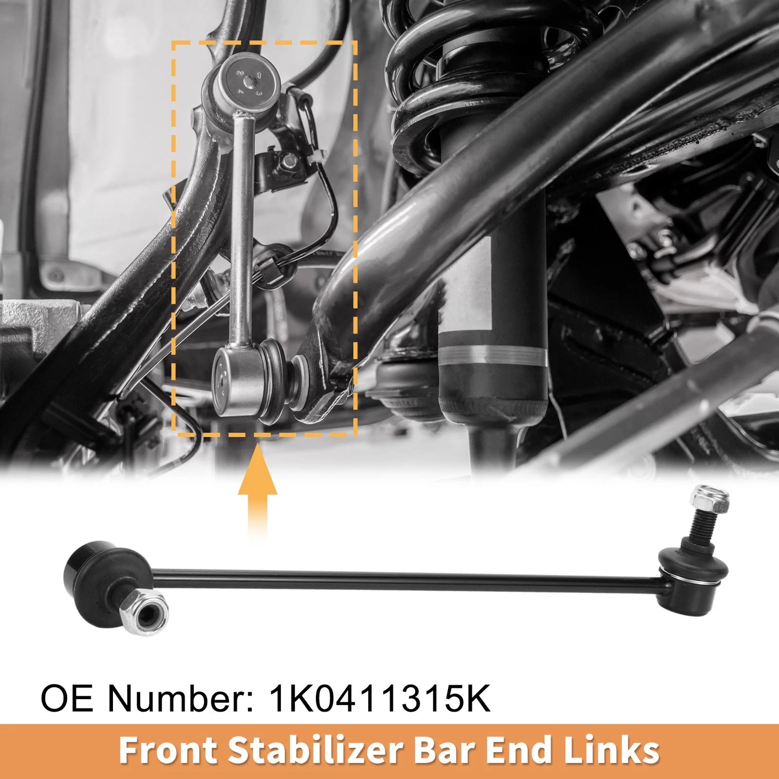 2pcs Front Sway Bar Link for Volkswagen Tiguan (2009–2012) No. 1K0411315K