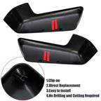 Pair Gloss Black Mirror Cap Covers for Chevy Silverado GMC Sierra 1500 (2019-2023)