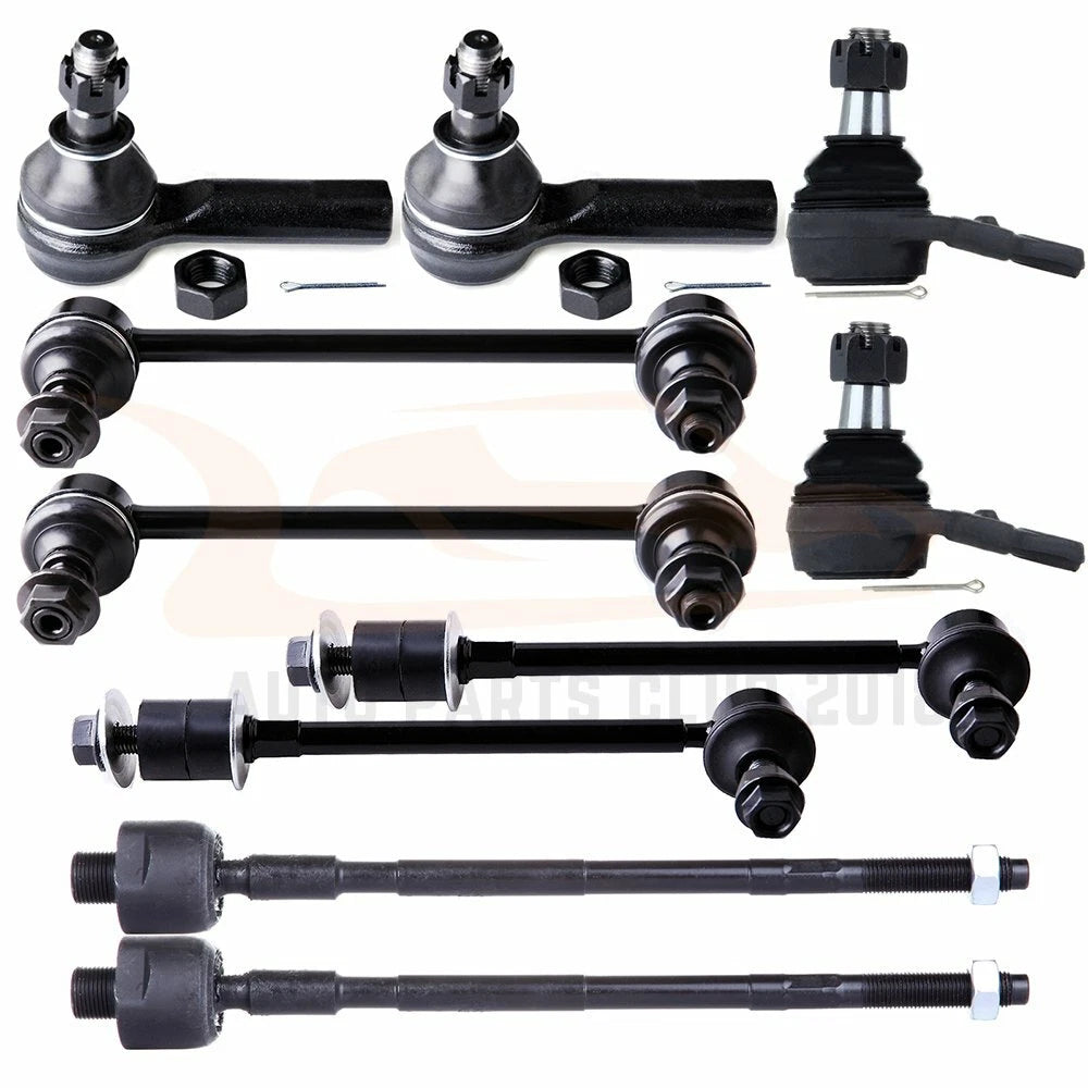 Set of 10 Front Steering Ball Joints Tie Rods Sway Bars for Nissan Pathfinder (1996–2004)