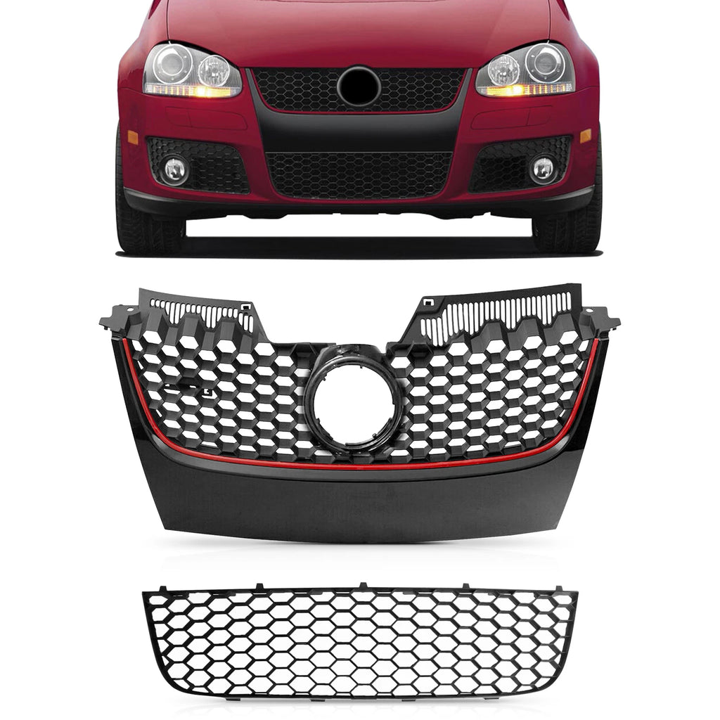 Front Grille Assembly Kit for VW GTI Jetta (2006–2009)