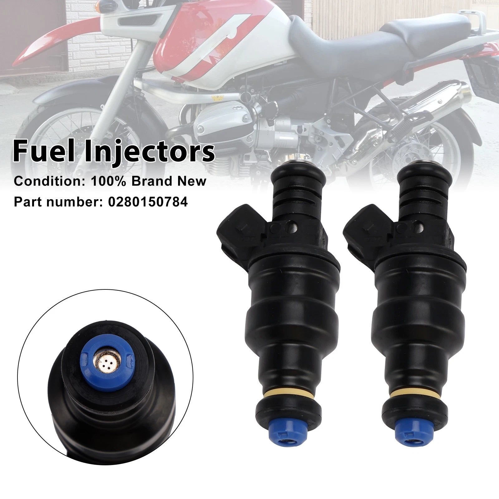 2X Fuel Injectors 0280150784 for BMW R1100 RT R850 R1100GS R850GS (1994–1999)