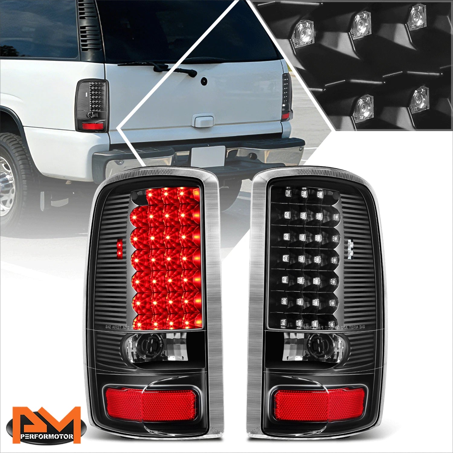 Full LED Tail Light for Chevy Tahoe/GMC Yukon (2000–2006) - Black
