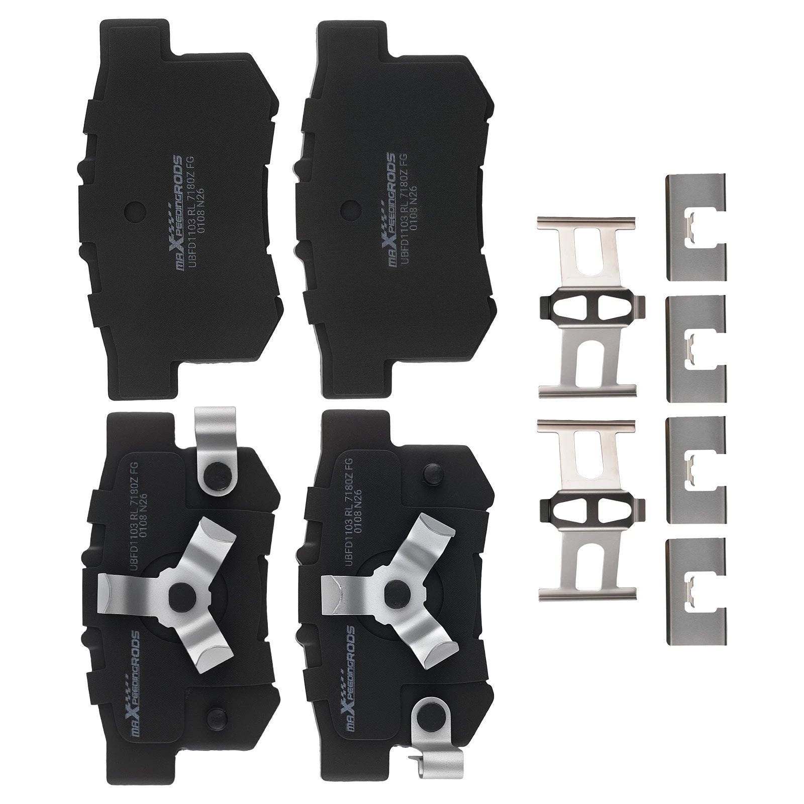 Set of 4 Rear Ceramic Brake Pads for Honda Crosstour/CR-V (2012–2016) D1086
