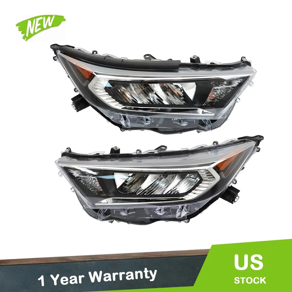 Headlight Projector Pair for Toyota RAV4 (2019–2022) Chrome Clear Lens LED