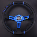 14" Aluminum Blue Deep Dish Steering Wheel for Racing Car (US)