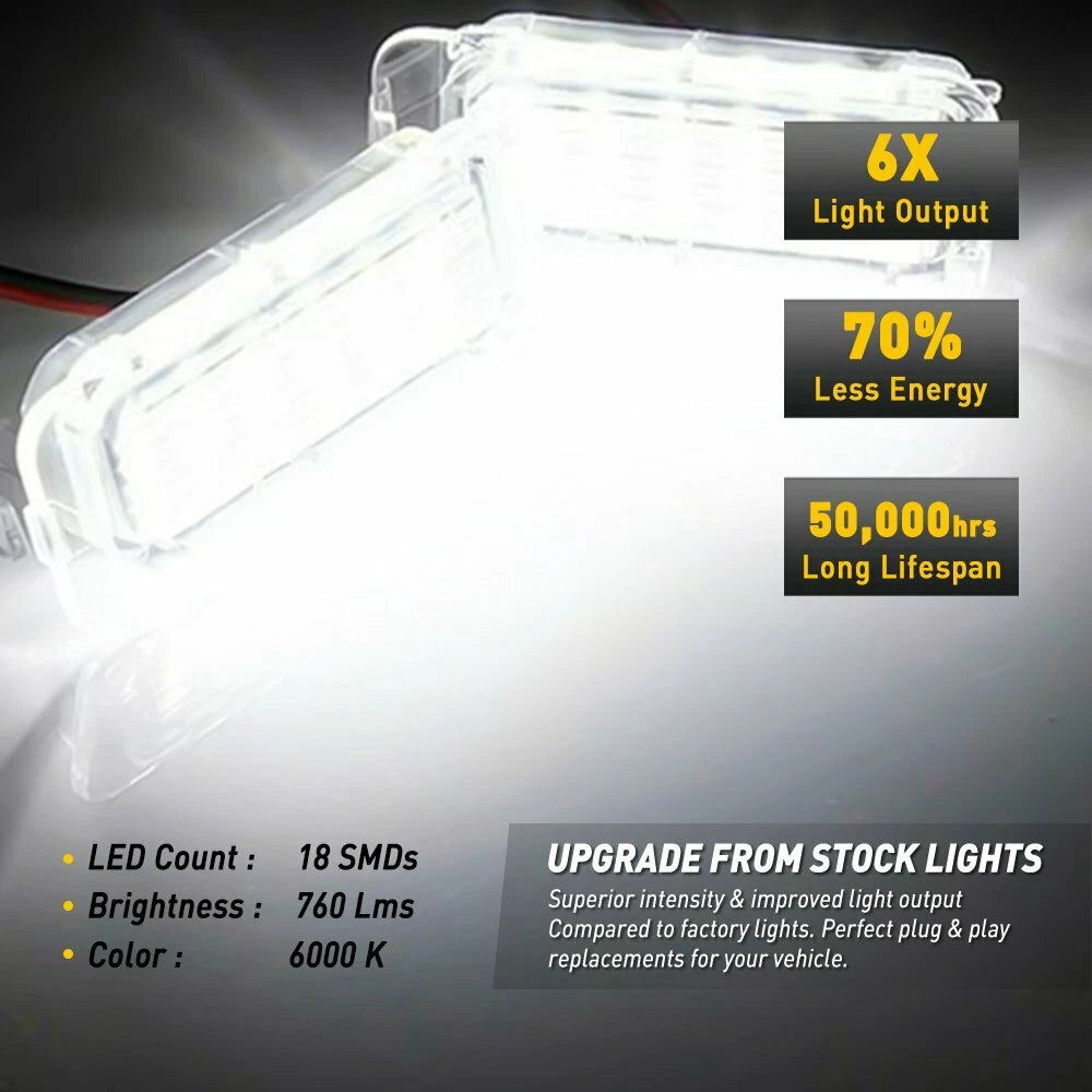 2X LED License Plate Light for Ford Explorer, Fusion, Fiesta, Escape (2011–2019)
