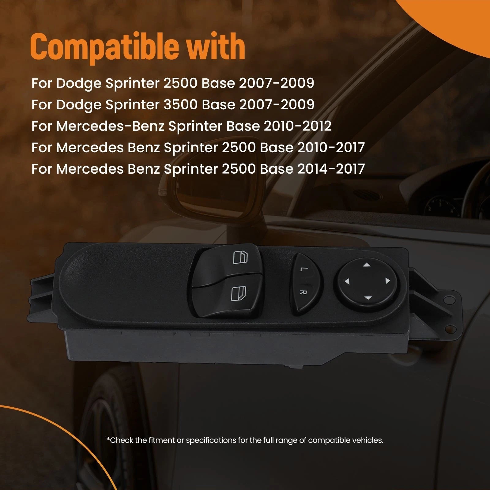 Power Window Master Switch for Dodge Sprinter 2500 3500 (2007–2009) A9065451213