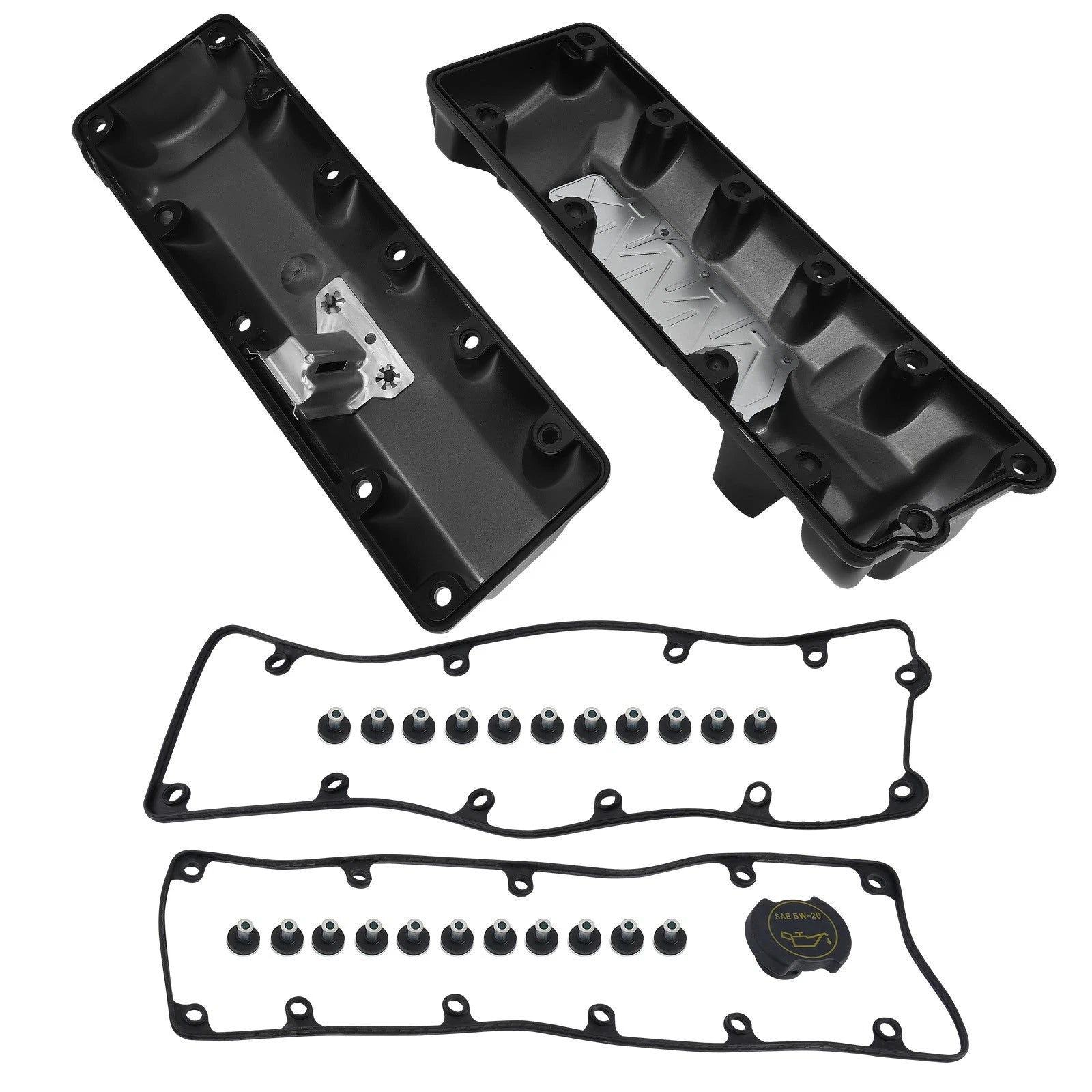 Set of 2 Aluminum Valve Covers for Ford Crown Victoria Lincoln Town 4.6L V8