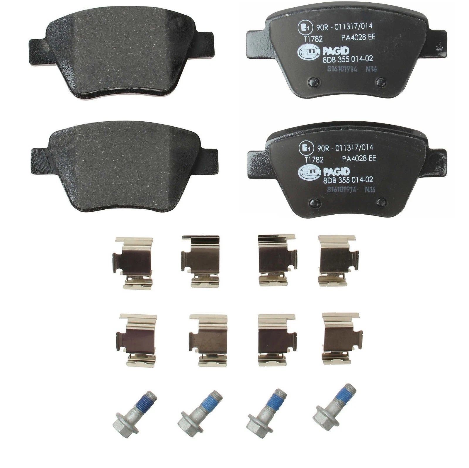Set of 4 Hella Pagid Rear Disc Brake Pads for Volkswagen Passat, Jetta, Eos (2006–2010)