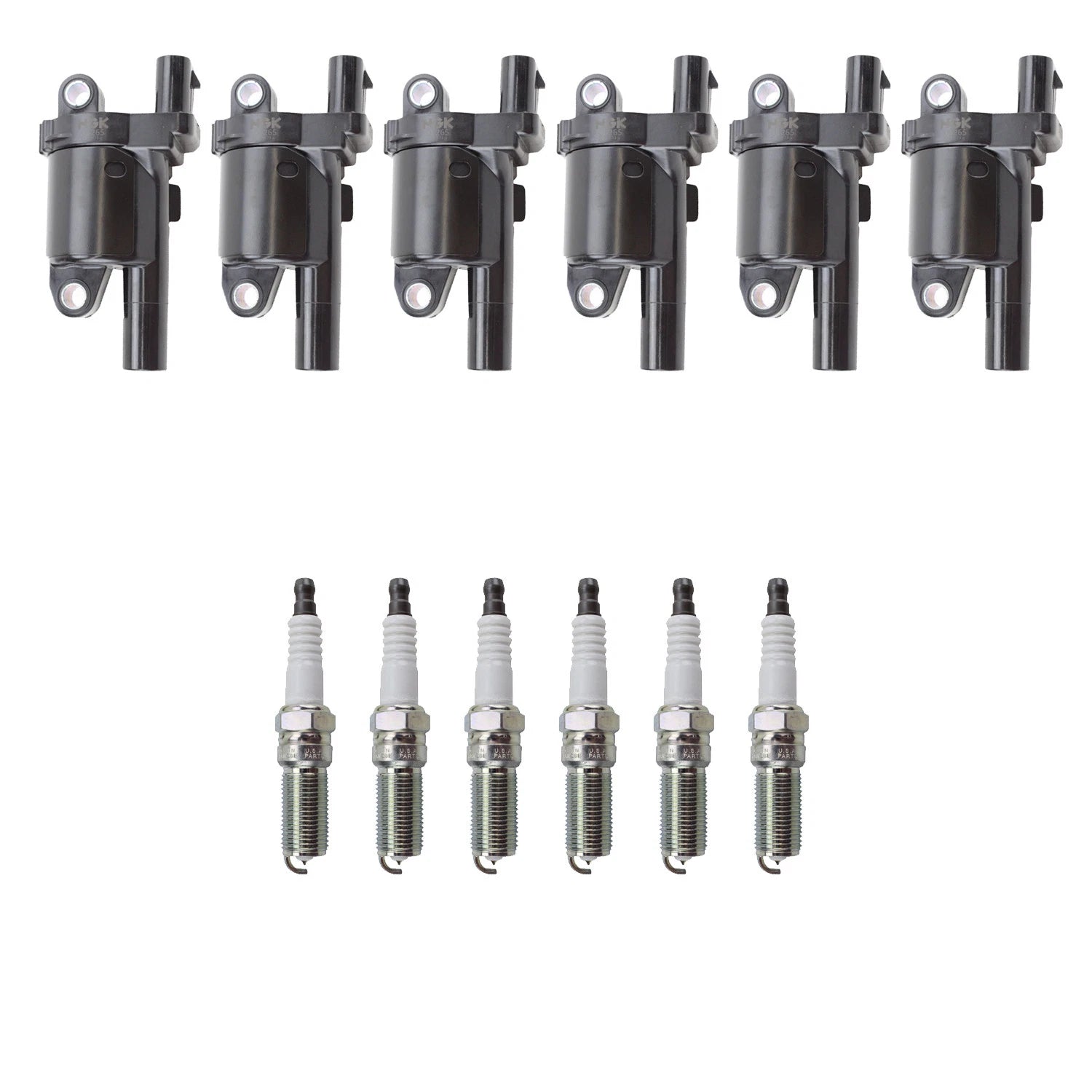 Set of 6 NGK Ignition Coils & Platinum Spark Plugs for Sierra Silverado 1500 (2014–2018)