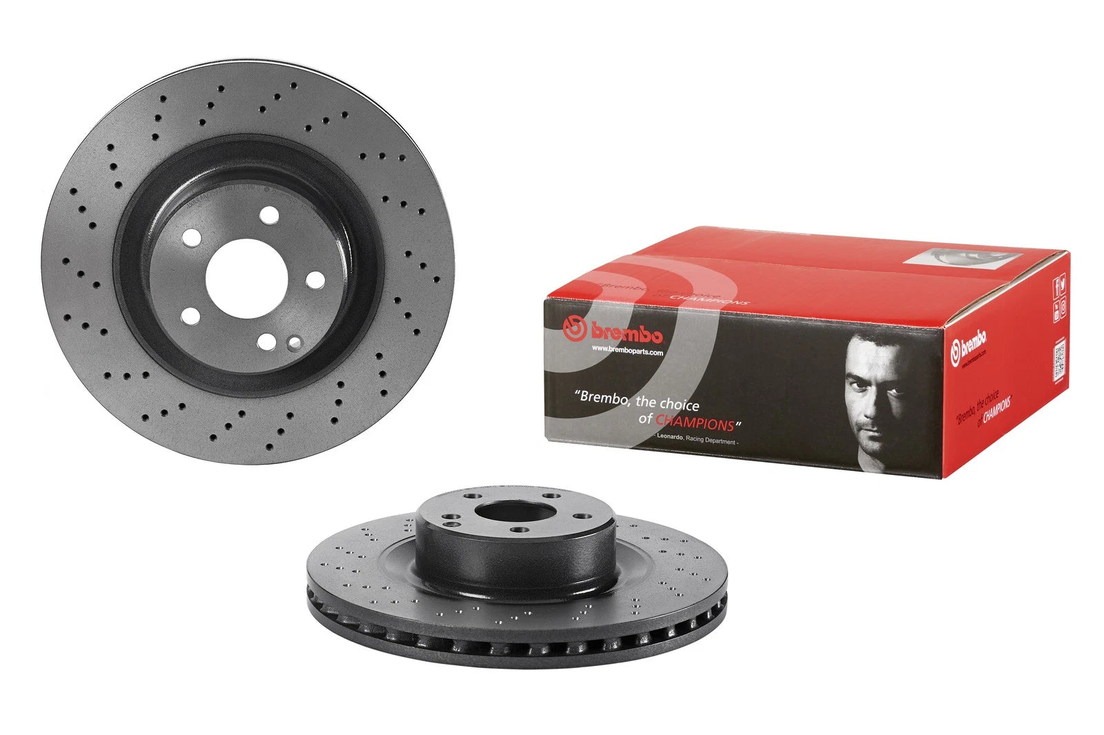 Brembo Front X-Drilled Coated HC Vented Disc Brake Rotor for MB C215 W220 (2000–2006)