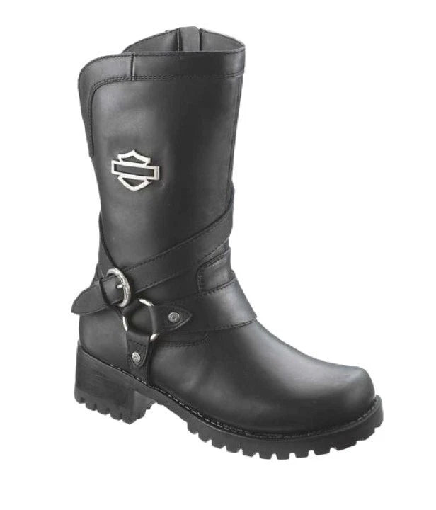 Harley-Davidson Women's Amber Black Leather Riding Boots D85514 (9.5")