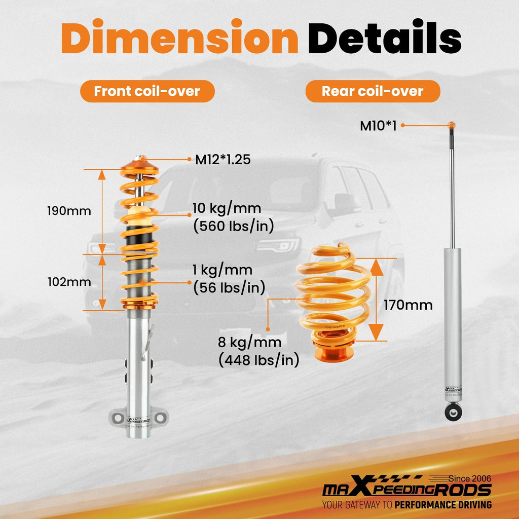 Coilovers Suspension Kit for BMW 3 Series E36 (1993-1998) Adjustable Struts