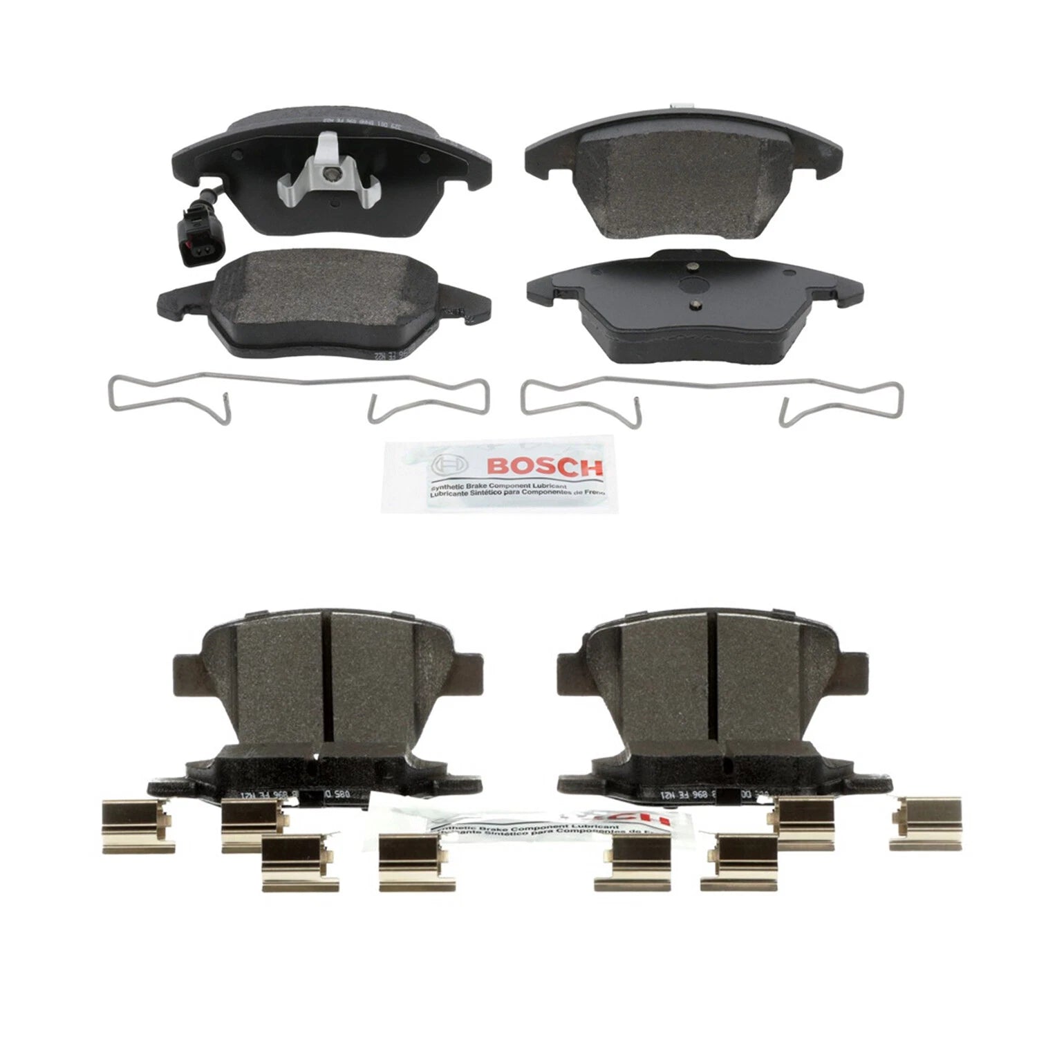 Set of 4 Bosch Blue Semi-Metallic Disc Brake Pads for Audi A3, VW Beetle, Eos, Golf, GTI (2006–2019)