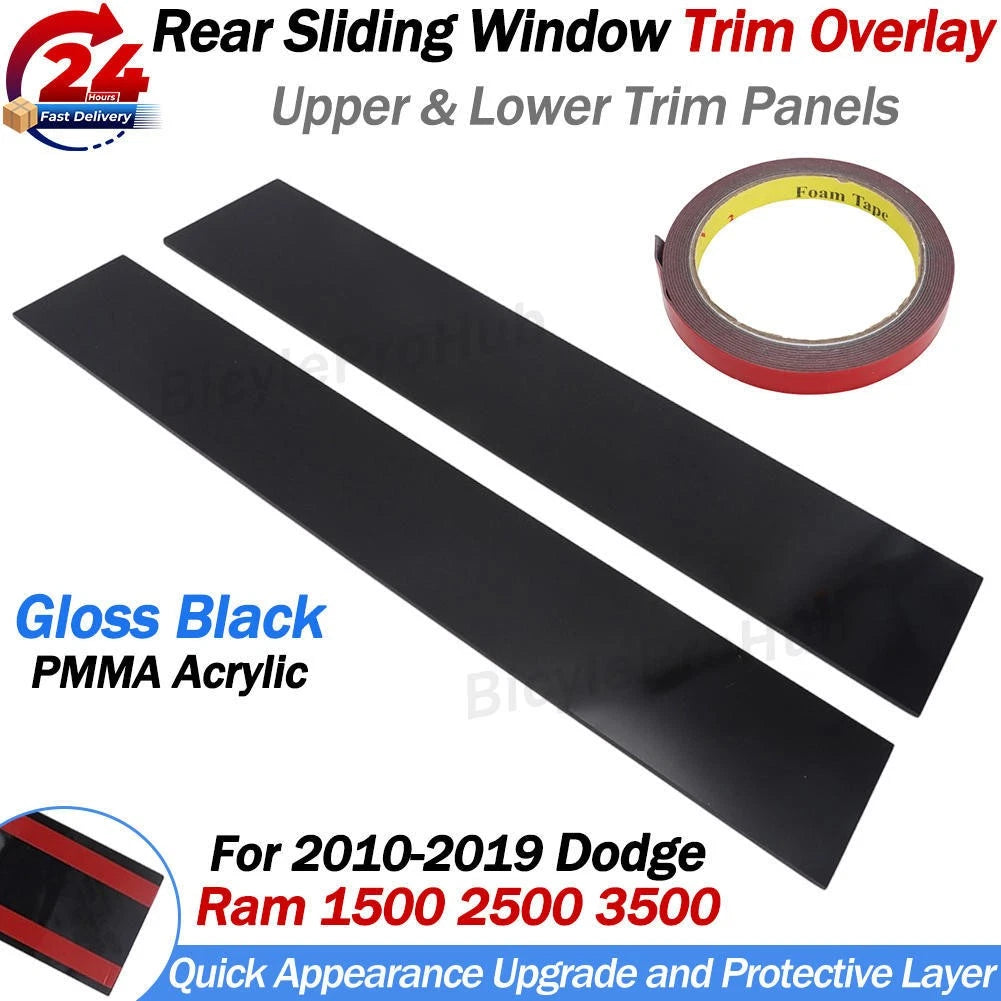 Rear Sliding Window Trim Panel for Dodge Ram 1500 2500 3500 (2010–2019)