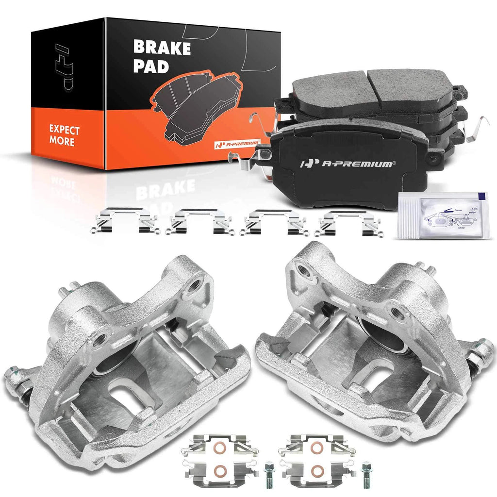Pair Front Disc Brake Calipers & Ceramic Pads for Nissan Maxima 