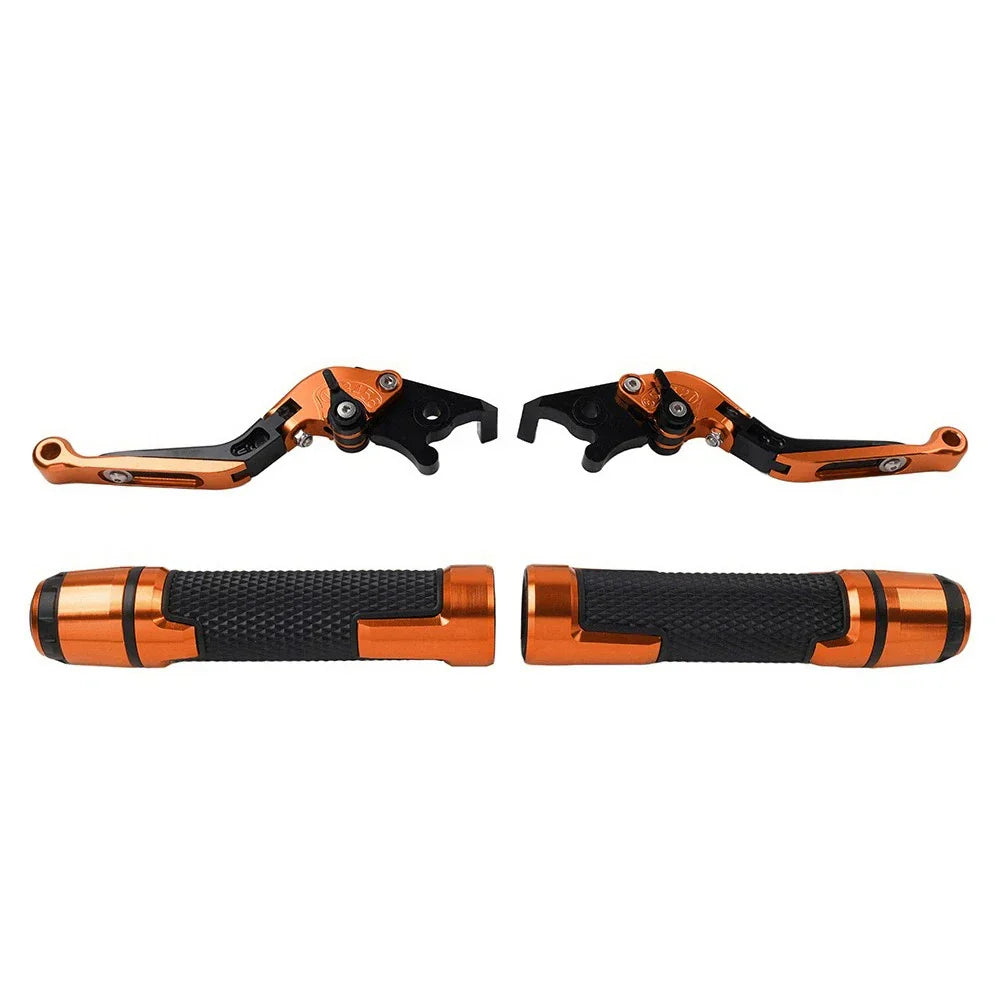 Orange Extendable Brake Clutch Levers Grips Set for Kawasaki ZX10R/RR (2004-2023)