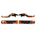 Orange Extendable Brake Clutch Levers Grips Set for Kawasaki ZX10R/RR (2004-2023)