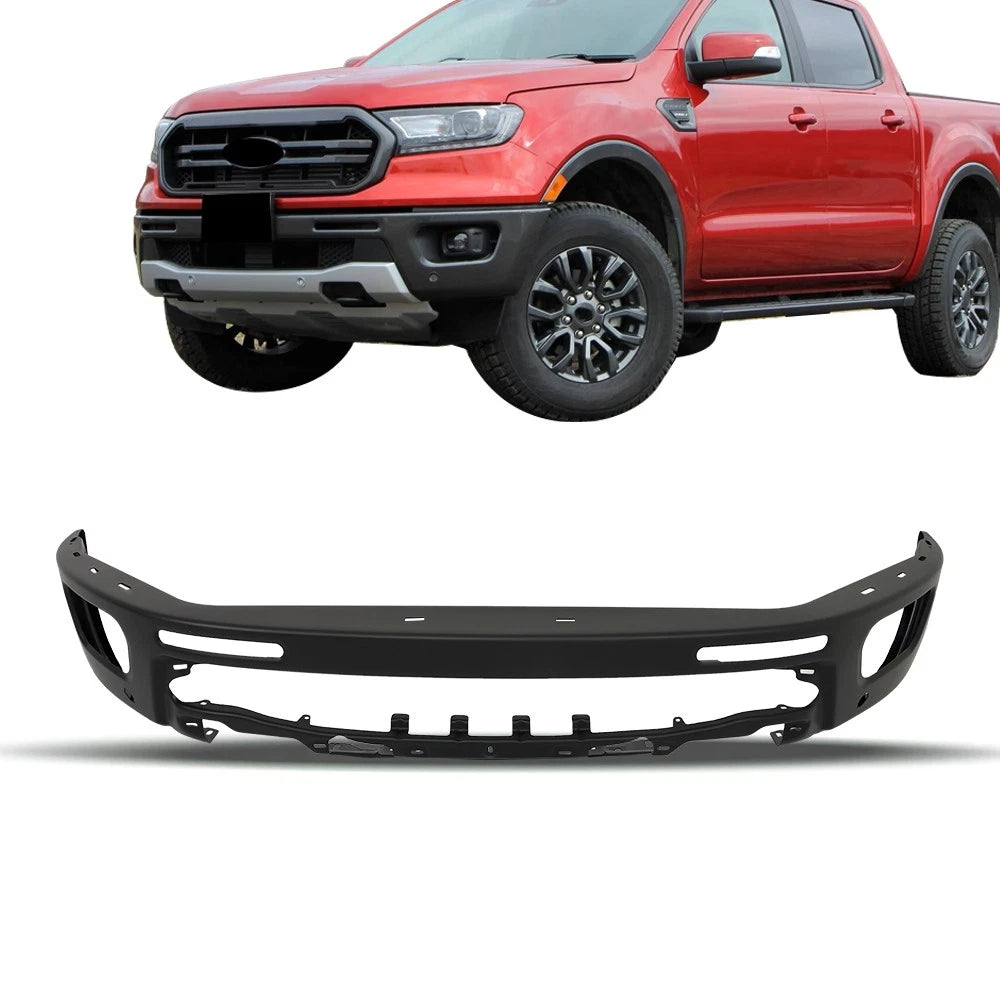 Paintable Steel Front Bumper for Ford Ranger (2019–2023) with Sensor Holes