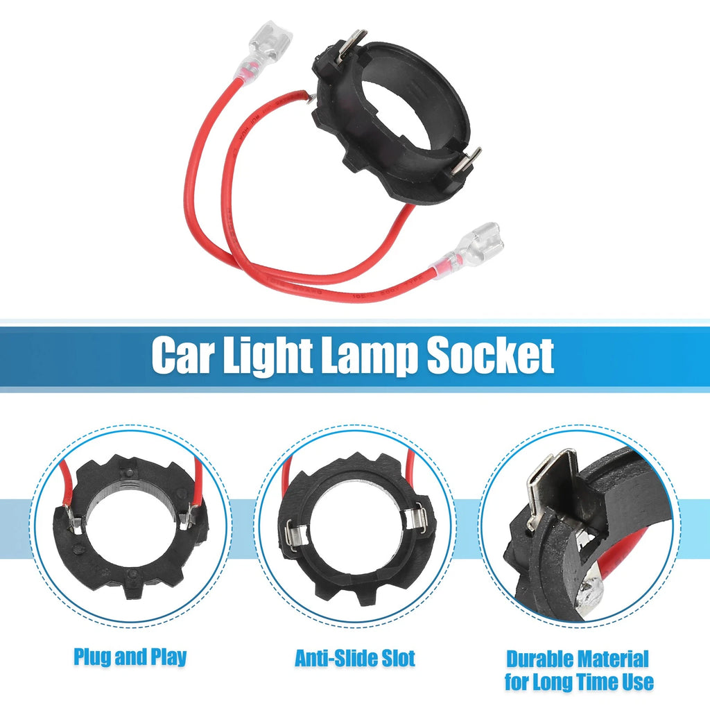 2X H7 LED Headlight Bulb Base Holder Adapters for Volkswagen GTI (2006–2019)