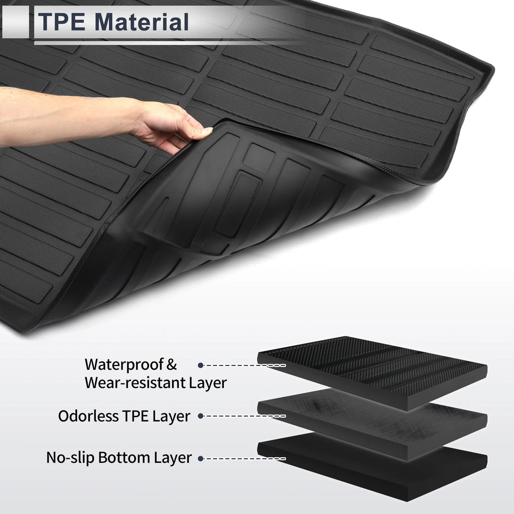 Cargo Liner Rear Trunk Mat for Honda CR-V (2023–2024) TPE Long Grid Pattern