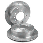 Rear Dimple Drilled Slotted Disc Brake Rotors & Pads for 200 Series Landcruiser