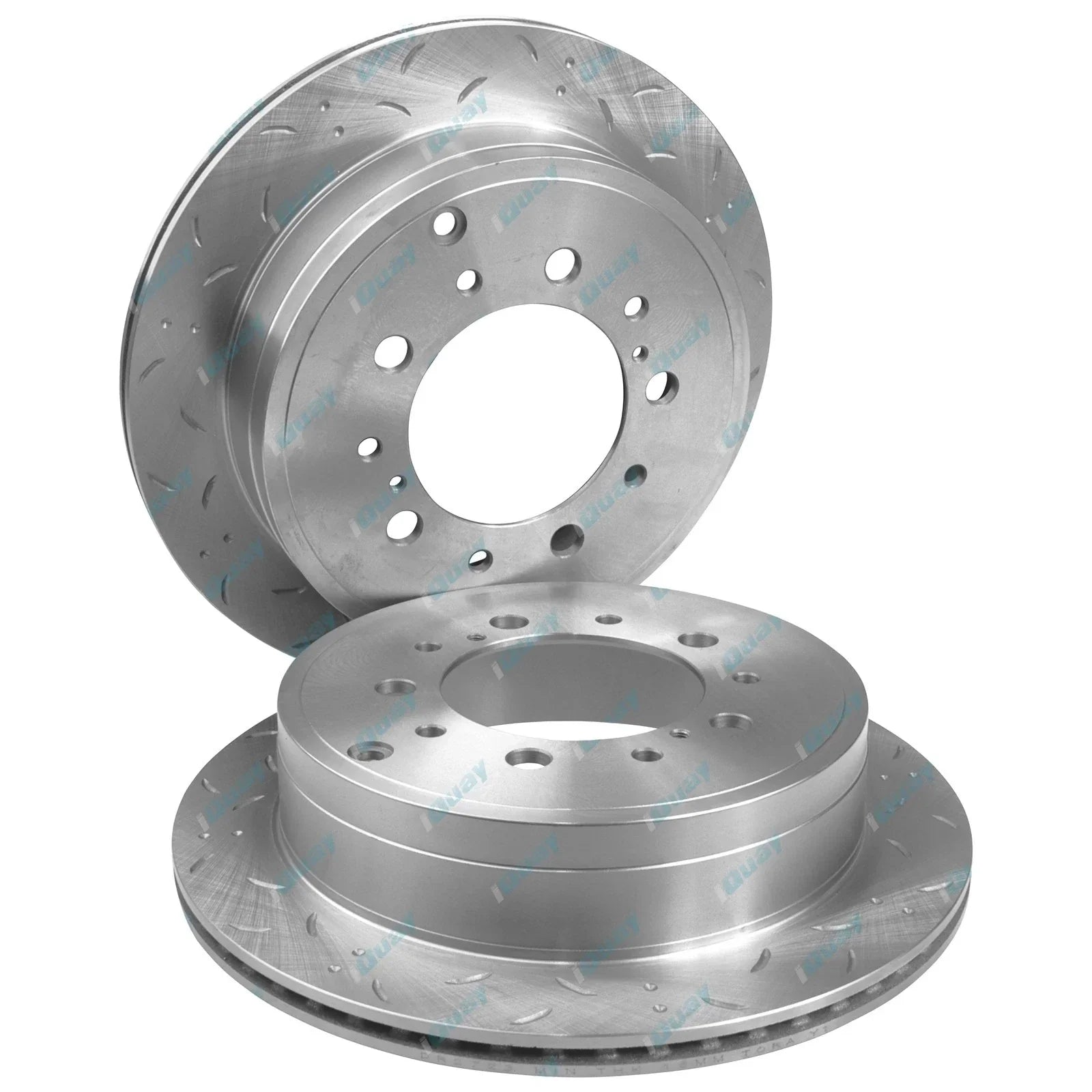 Rear Dimple Drilled Slotted Disc Brake Rotors & Pads for 200 Series Landcruiser
