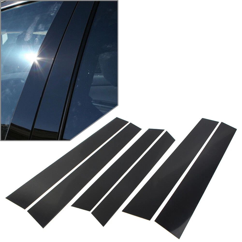 6X Car Door Trim Cover Kit for Honda CR-V (2007–2011) - Glossy Black