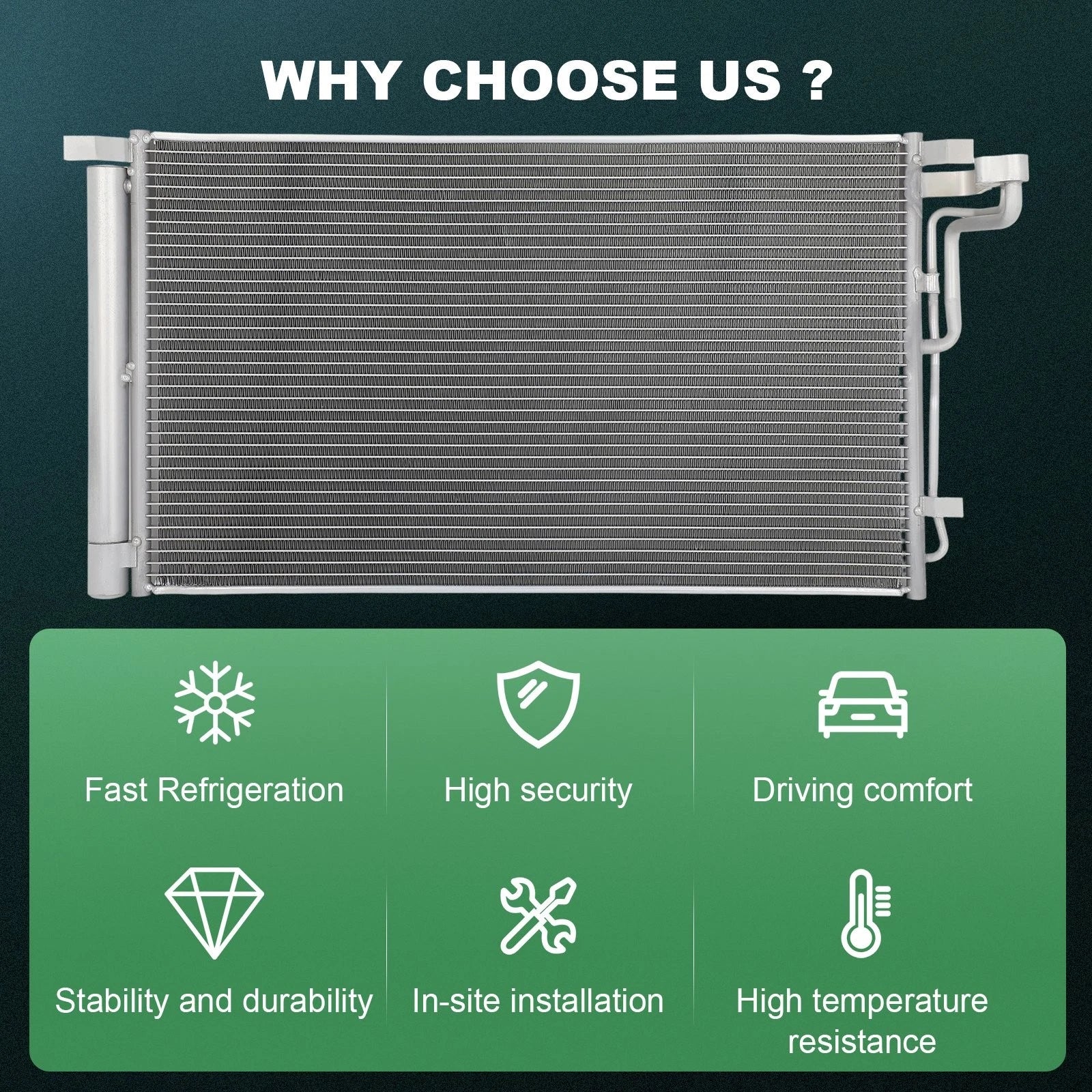 Aluminum AC Condenser for Hyundai Elantra (2017–2020)