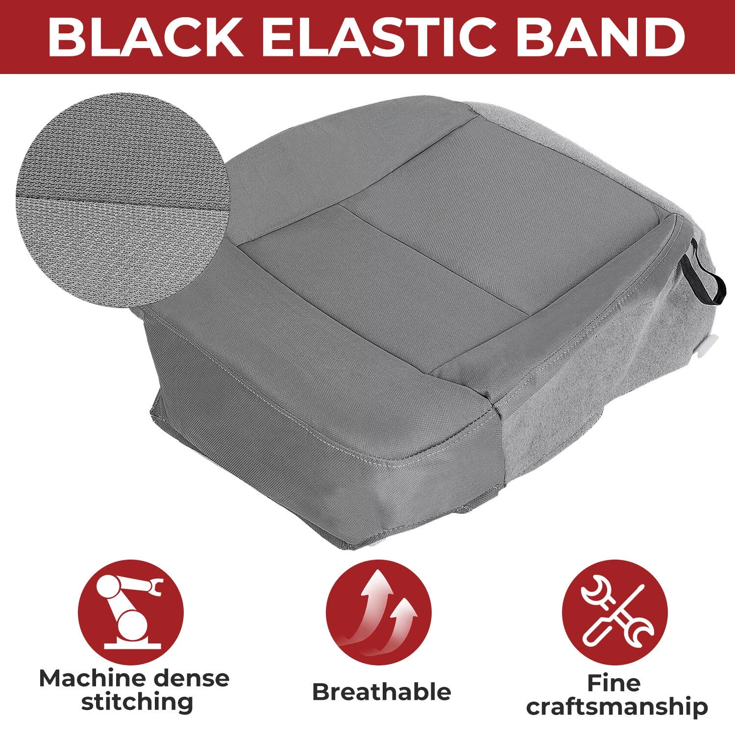 Driver Bottom Cloth Seat Cover for Ford F150 (2004–2008) - Gray