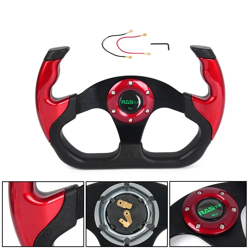 Flat Drift Racing Steering Wheel 13" with Horn Button Universal