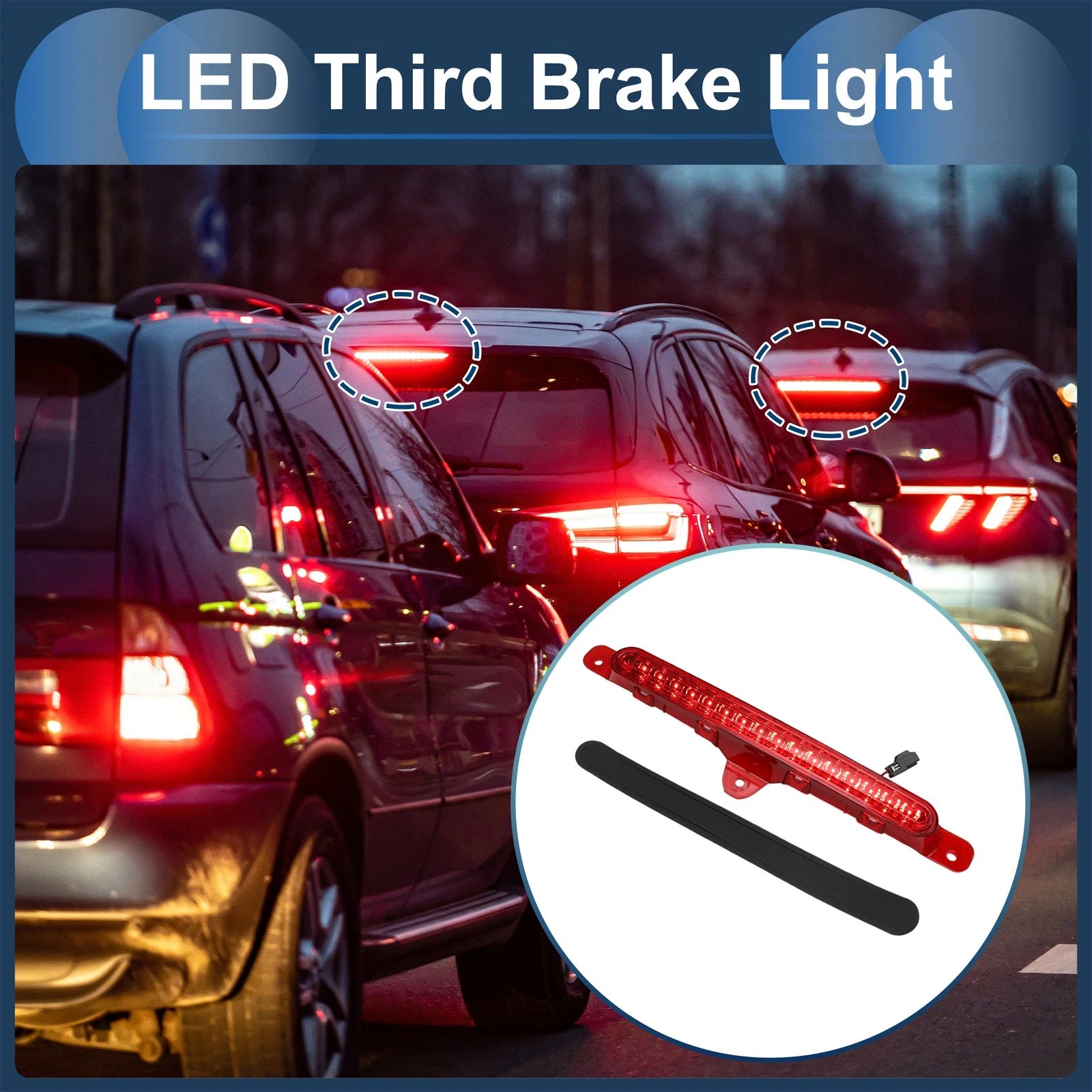 LED Third Brake Light for Ford Mustang (2010–2014) Red Housing