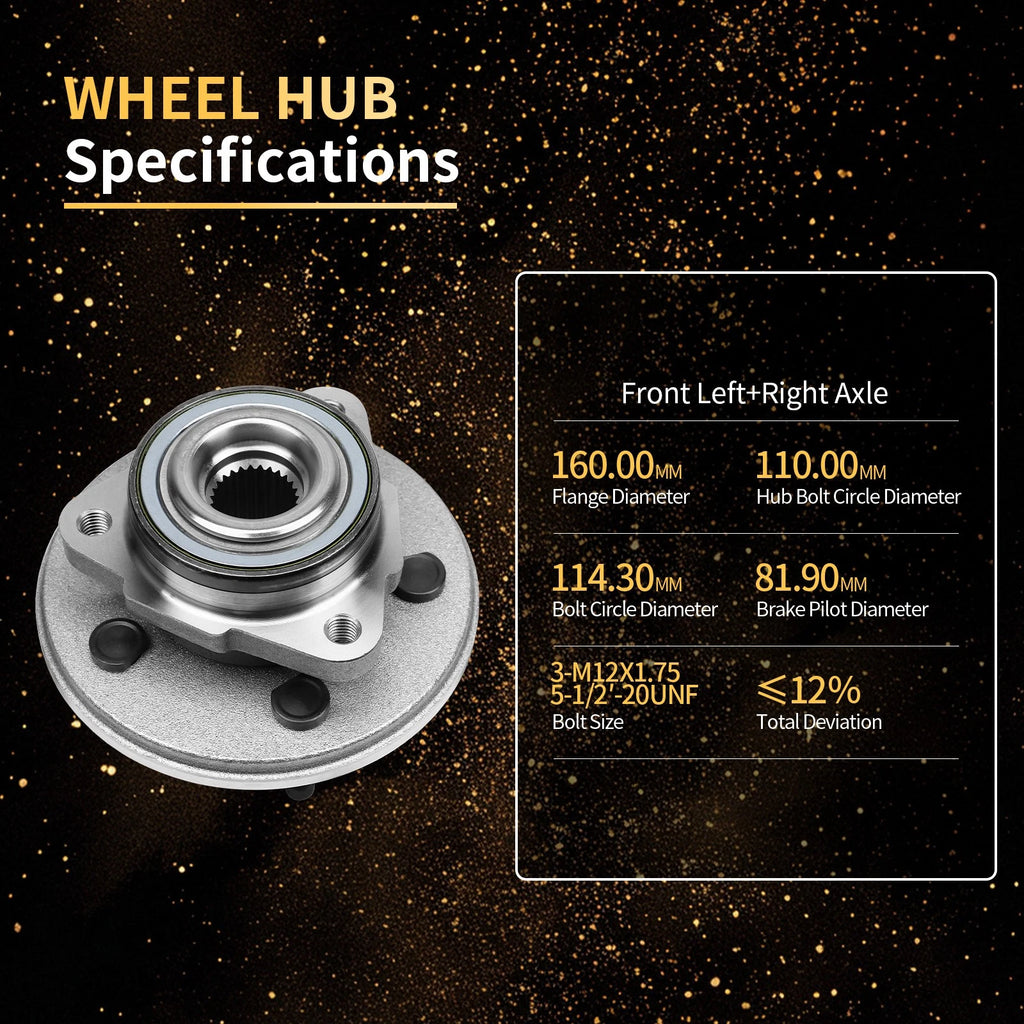 Front Wheel Bearings Hub for Ford Explorer Mercury Mountaineer (2002-2005)