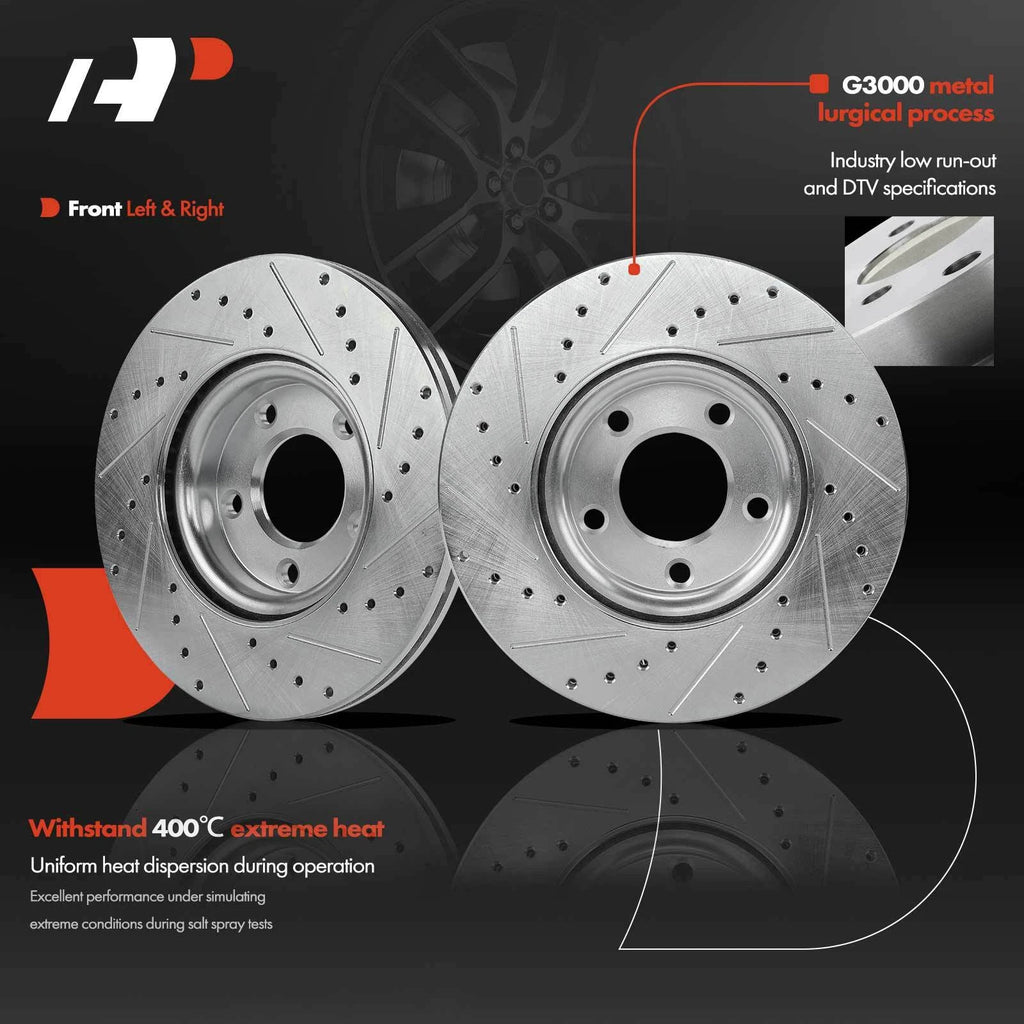 Front Drilled Brake Rotors for Mazda 3 (2004-2017)