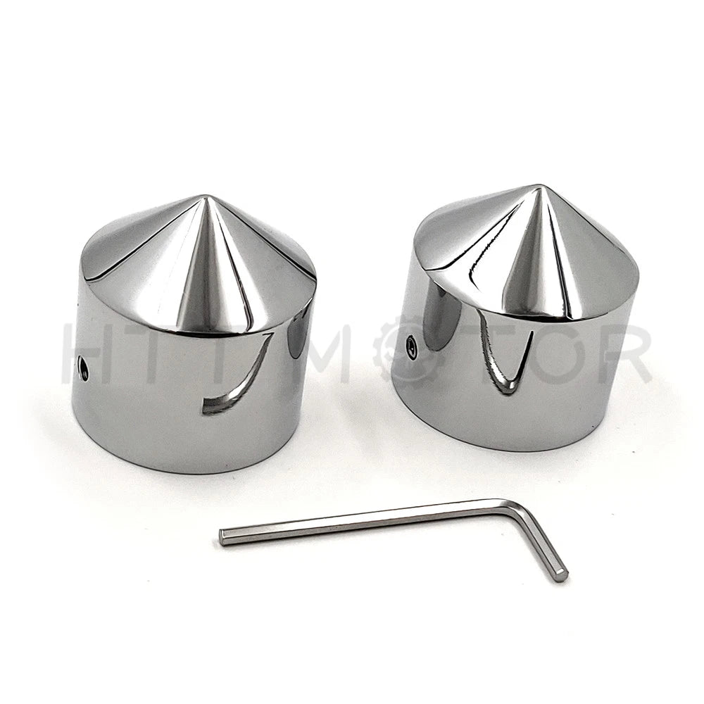 28mm Front Axle Nut Covers for Harley Choppers, Honda, Suzuki, Kawasaki, Yamaha
