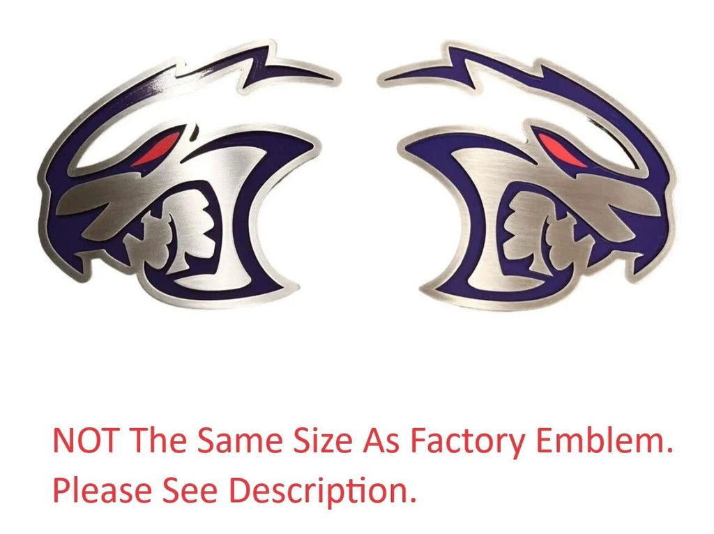 Fender Badge Emblems Stainless Purple Hellcat Redeye for Dodge Challenger (2015–2023)