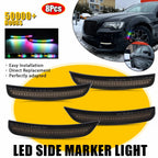 8X Dynamic RGB LED Side Marker Lights for Chrysler 300 300S 300C (2015–2023)