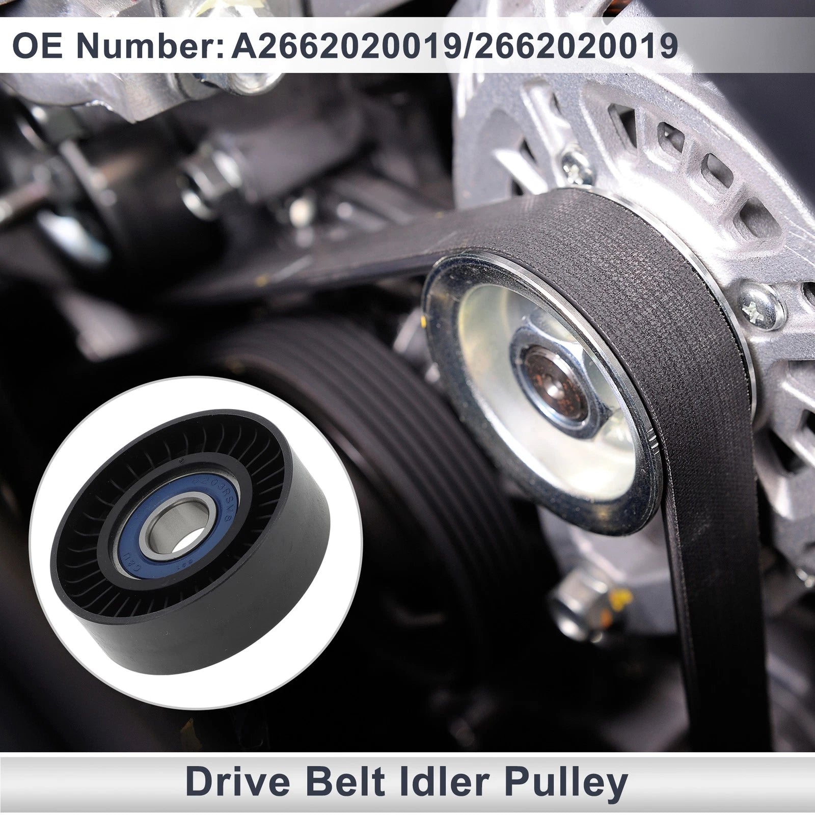 Drive Belt Idler Pulley for Mercedes-Benz A-Class (1997–2014) No.A2662020019
